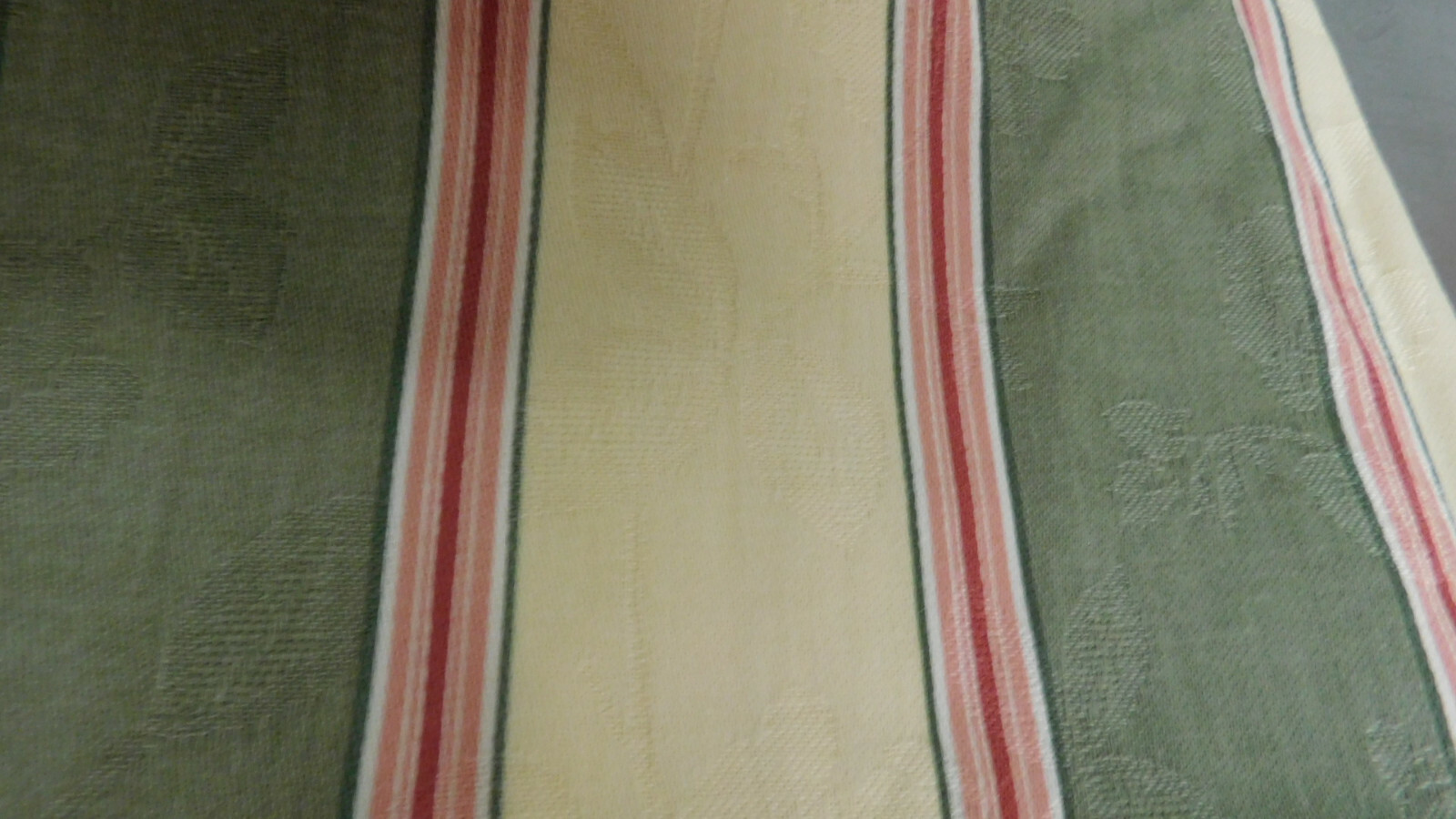 WAVERLY GREEN STRIPED GATHERED LINED VALANCES- BROCADE FINISH-4 AVAILABLE