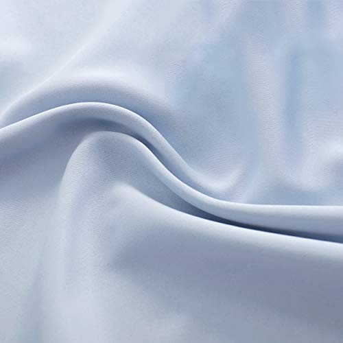 12 Inches Long Valances for Windows – 2 42″W x 12″L (Pack of 2) Light Blue