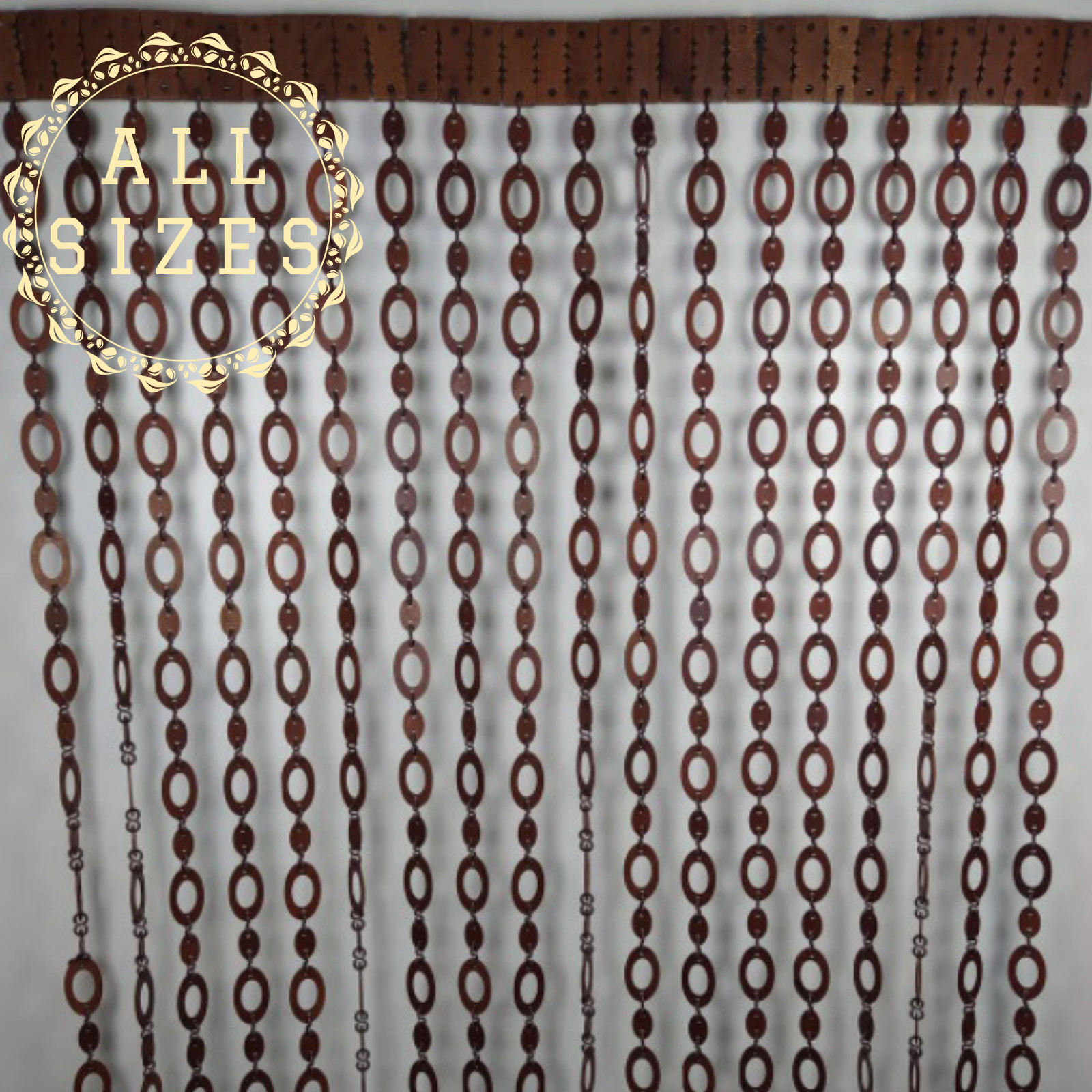 Doorway curtains Wooden, Custom Beads curtain for door, Handmade room screen