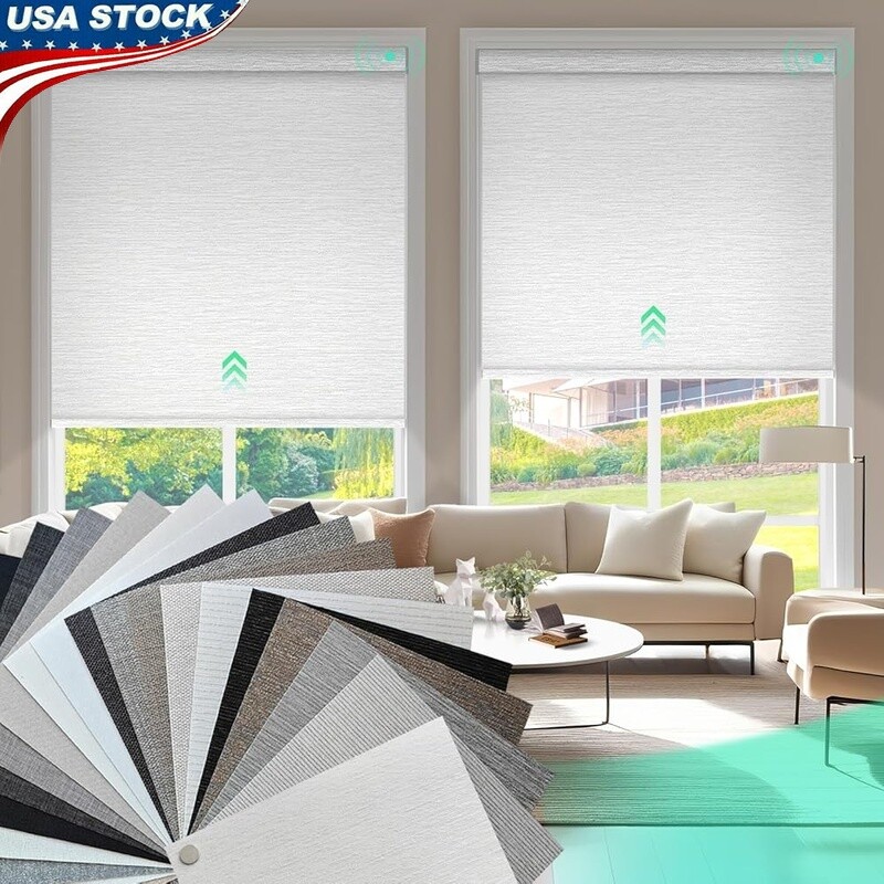 Motorized Blinds Fabric Samples Blackout Roller Shades Custom Window Coverings
