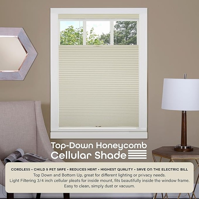 35X64 Cordless Cellular Pleated Window Shades