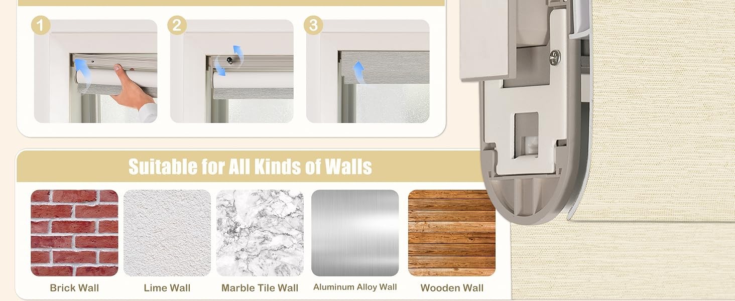 Blackout Roller Shades with Valance for Bedroom,White,46″ W X 72″ H | No-Drill