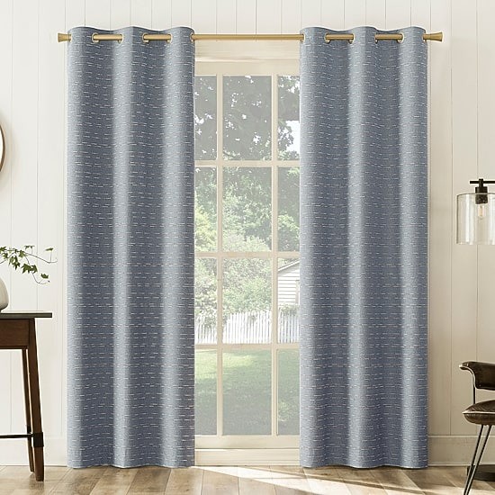 Sun Zero Dresden Grommet Curtain Panels Pair 37″ x 84″ Light Filtering