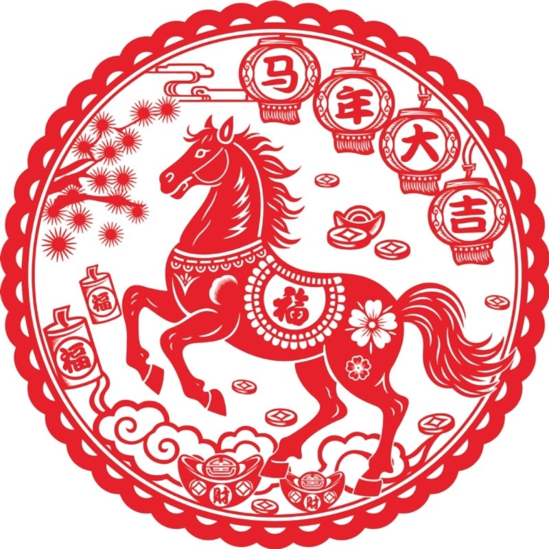 2026 Chinese New Year Decorations Paper Cut PVC Window Cling For Glass Door