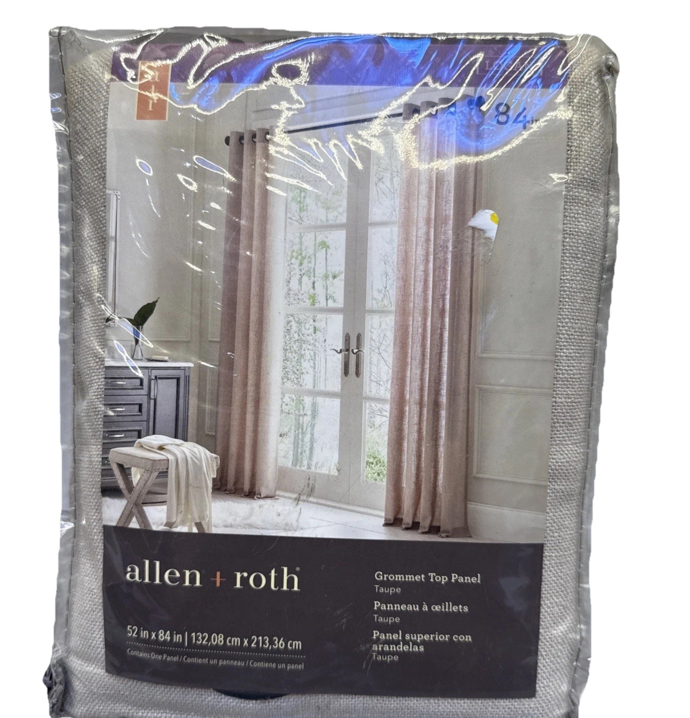 allen + roth Grey Light Filtering Grommet 1 Panel Curtain 52-in x 84-in New