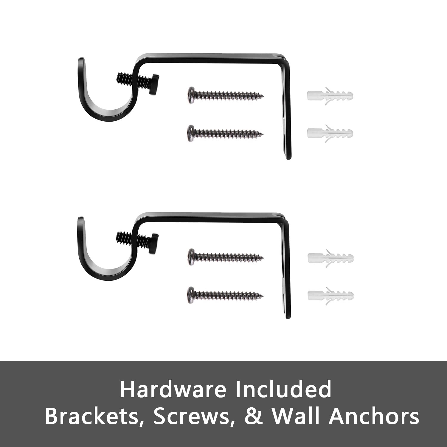 Curtain Rods for windows 32-62 inch, 5/8 inch Decorative Matte Black Splicing…