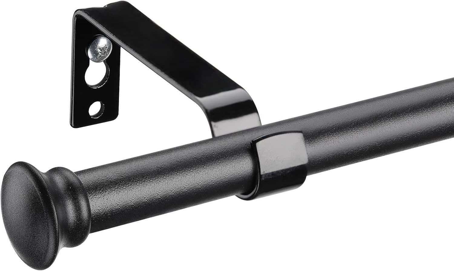 Black Curtain Rods For Windows 28 To 48 Inch 5/8 Inch Small Decorative Matte