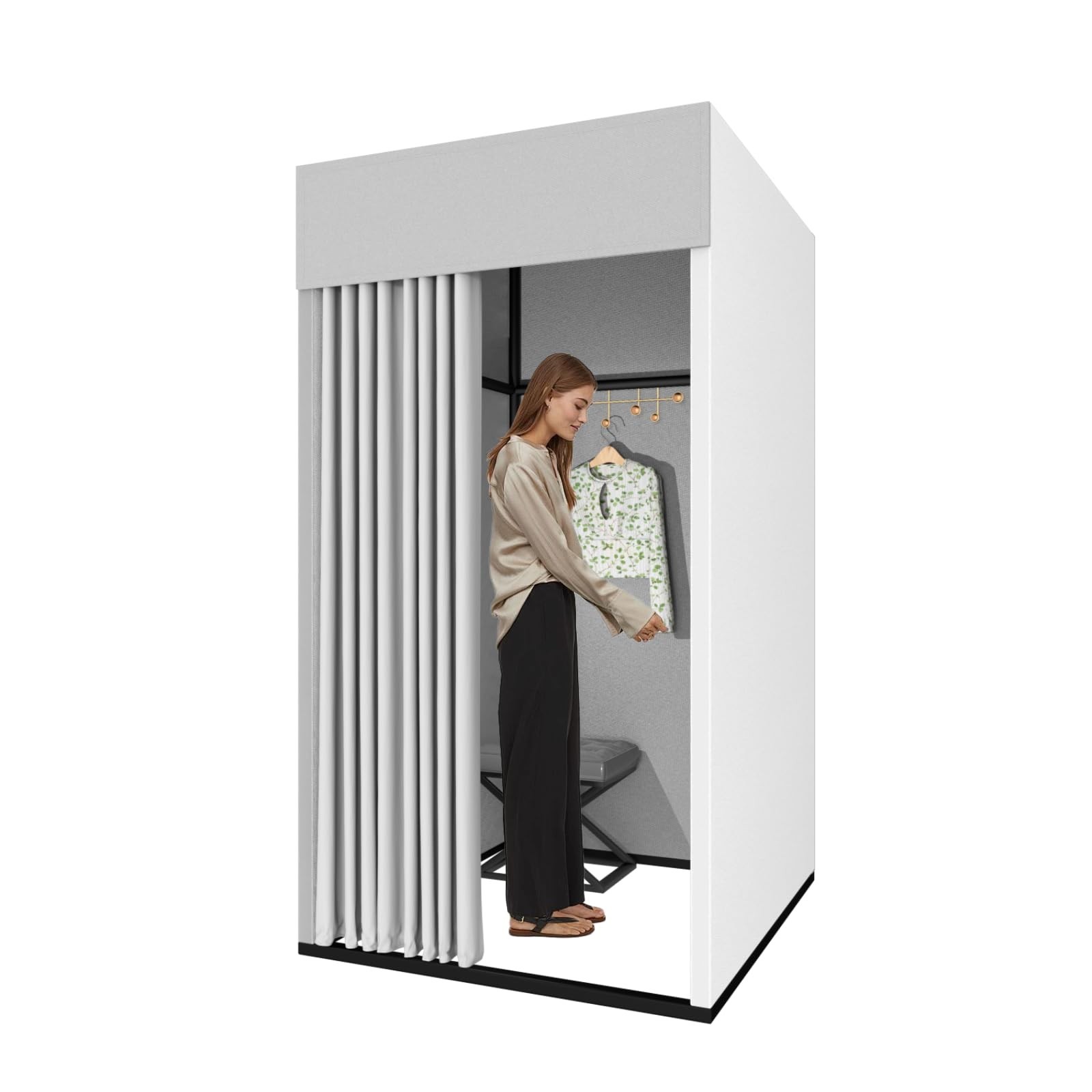Clothing Store Fitting Room, Movable Square Changing Room, DIY Temporary Lock…