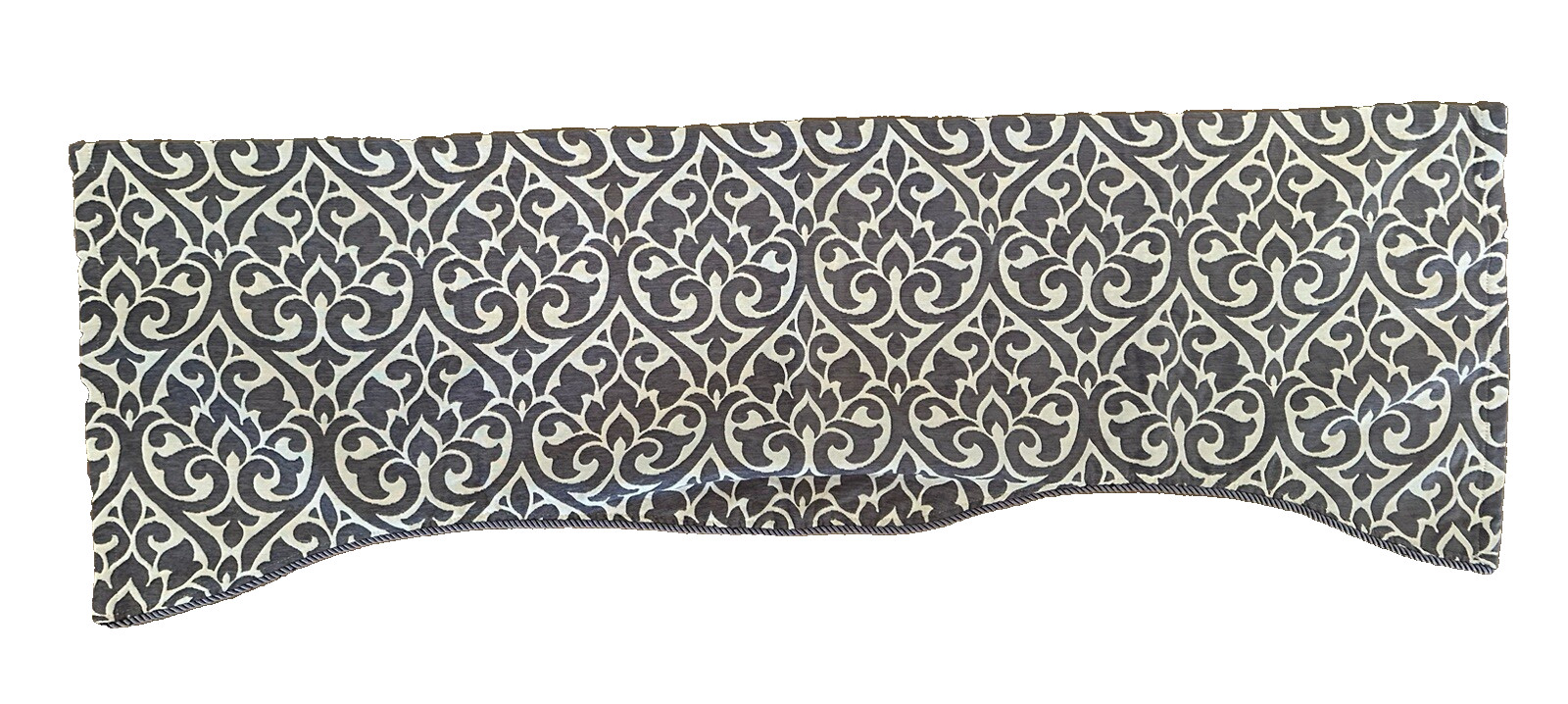 Twill & Birch Valance French Blue Belle Maison Bryce Chenille Pewter ~53″X18″