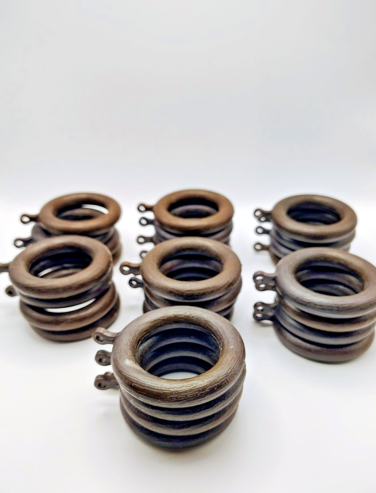 Lot of 28 Vintage Faux Wood Plastic Drapery Curtain Rings 1.75 ” inside 2.5″ out