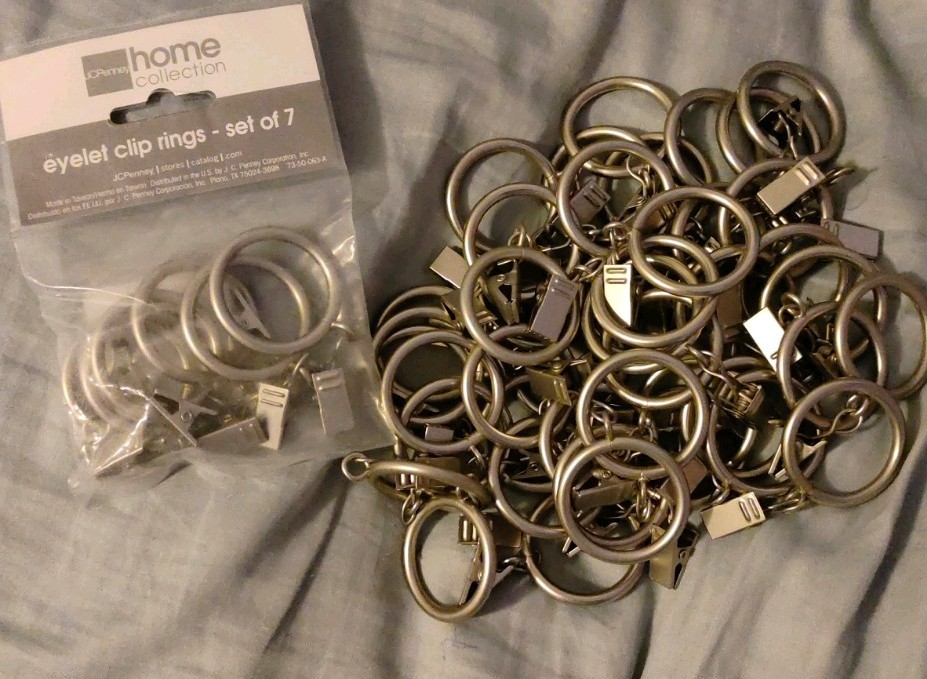 JC Penney Home Collection Eyelet Clip Curtain Rings Nickel/Pewter 1.5″ 44 Pcs.