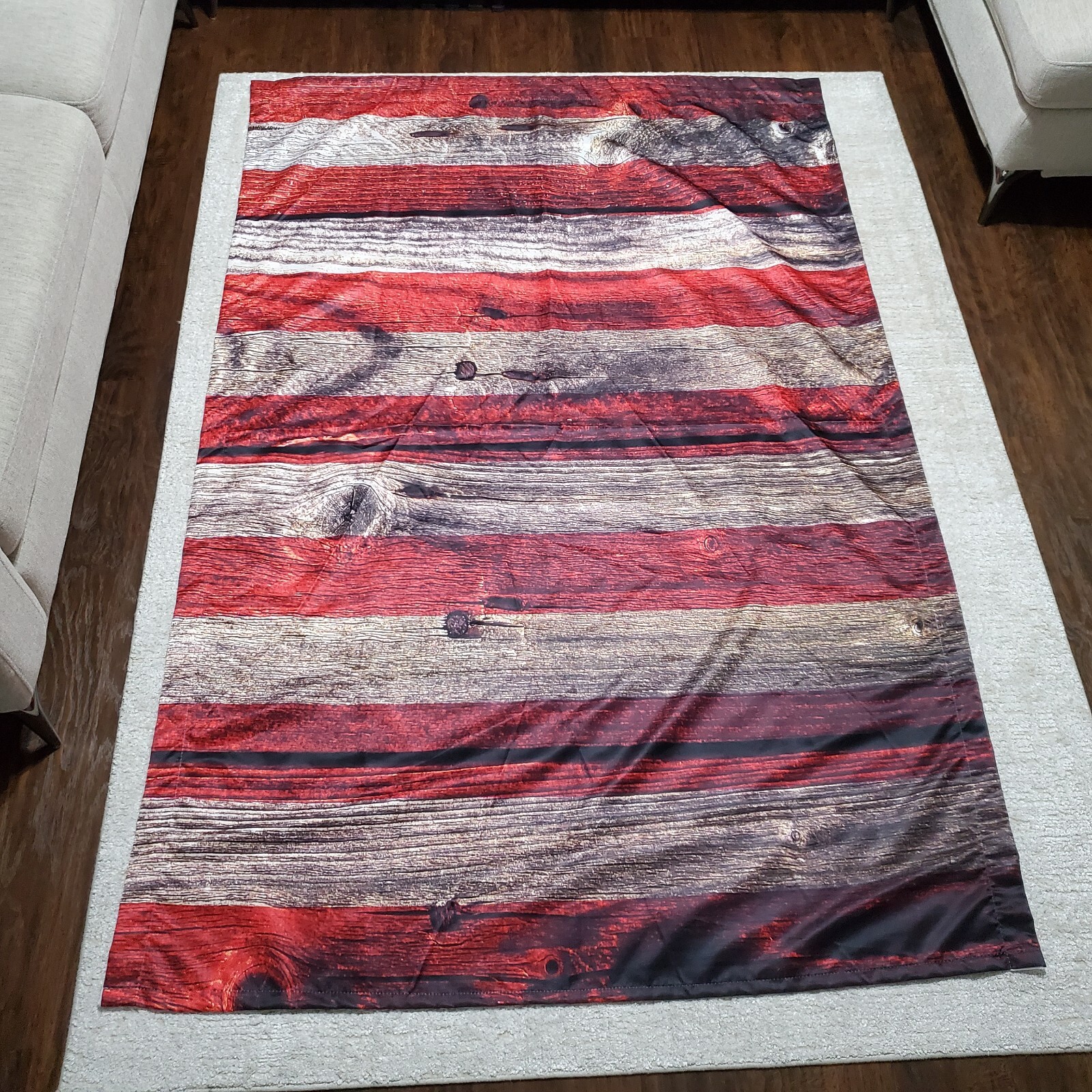 Red Striped Curtain Window Drape 1 Panel Set 54 x 84 Inches