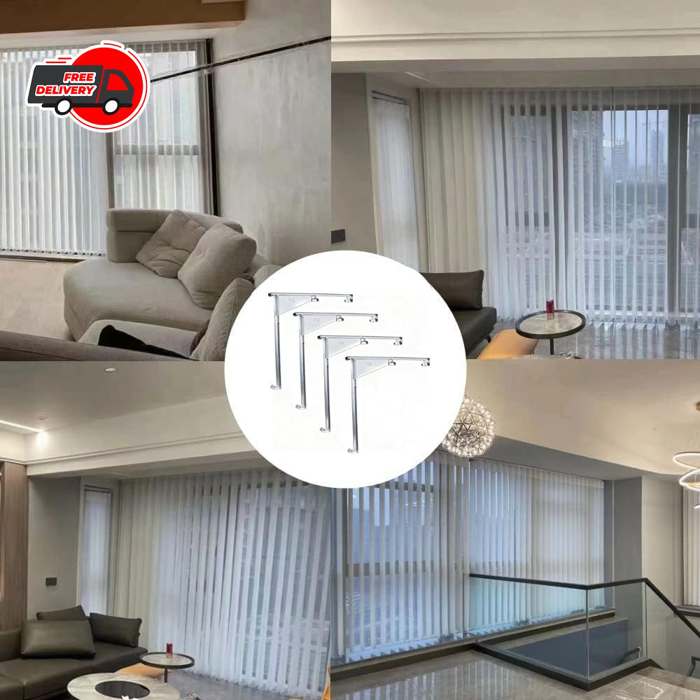 4Pcs Valance Clips 3.5″ Clear Vertical Blind Hidden Retainer Holder Installation