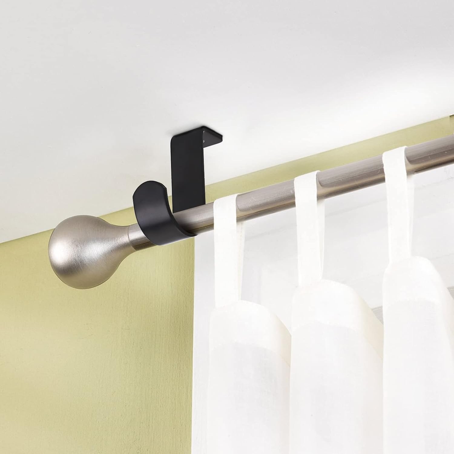 3Pcs Ceiling Mount Curtain Rod Brackets Metal Single Ceiling Curtain Rod Holder