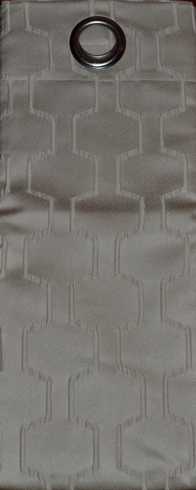 Window Curtain~Single Panel~Geometric Ivory~Grommet~38″ x 63″~NEW