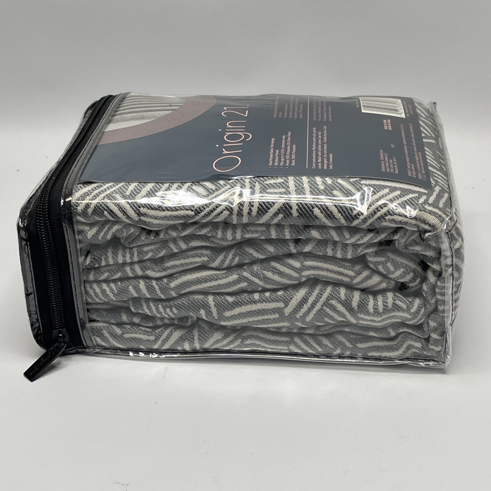 Origin 21 84-in Grey Abstract Room Darkening Thermal Lined Back Tab Single Panel