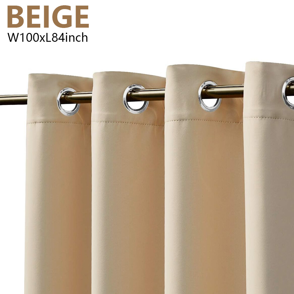 1x 2x Extra Wide Waterproof Outdoor Curtains for Patio Gazebo Blackout Drapes