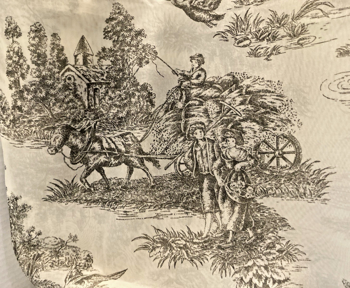 Waverly Black Toile Sheer Drapery Curtain Panel Garden Room French Country 60×84