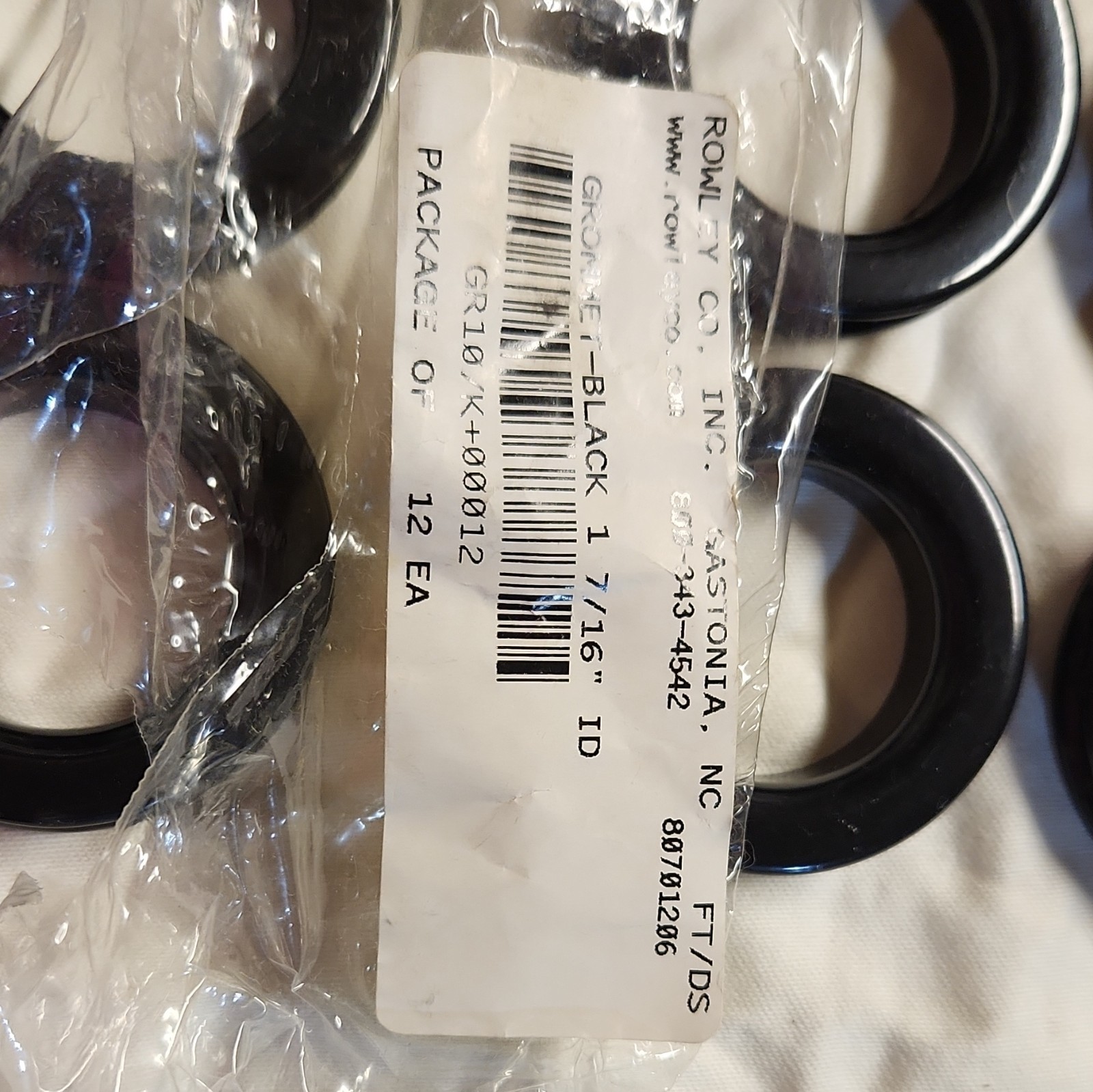 Rowley Plastic Curtain Grommets Black 1 7/16 in Clampable Open Bix set of 23