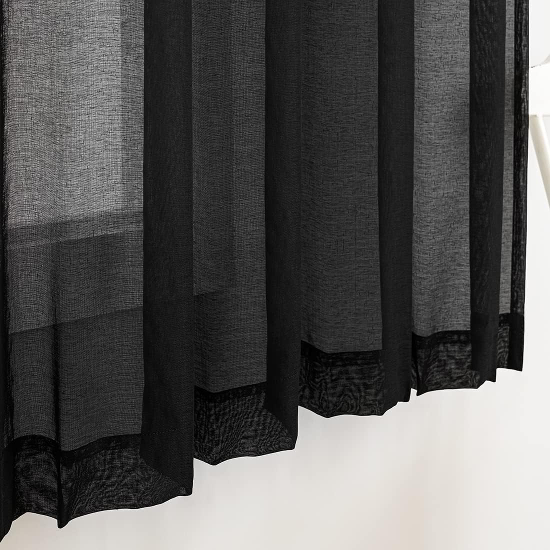Sheer Curtains for Windows, Window Treatments Semi Crinkle Curtains, Rod Pocket