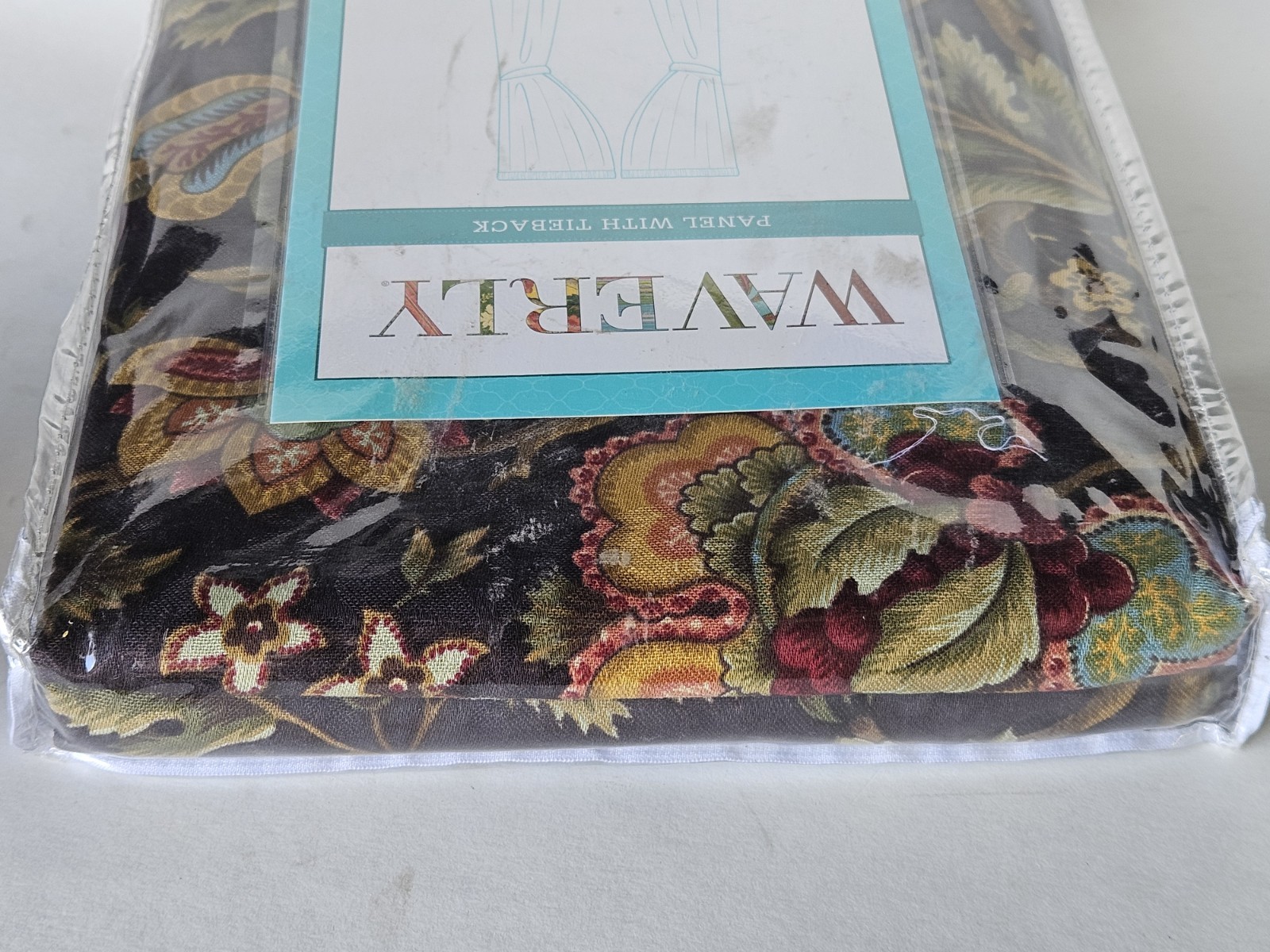 Waverly IMPERIAL DRESS Black Red ONYX Floral Modern Farmhouse NEW Curtain Panel