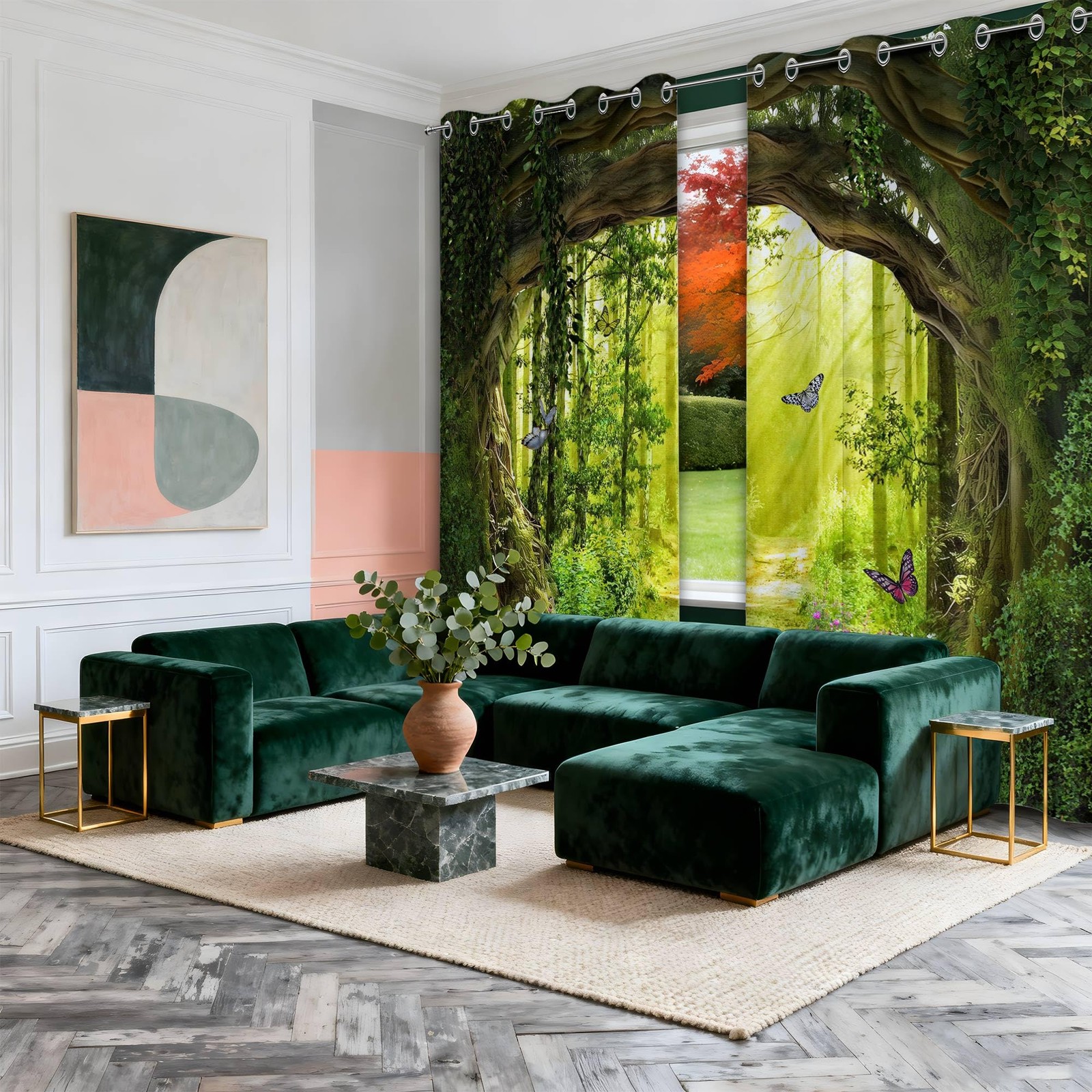 dueeia Enchanted Forest Blackout Curtains, 84 X 52 Inch, 2 Panels