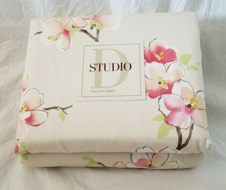 2 Studio Chloe Pole Top Drapery Lined Drape Panels & Tiebacks 42″ x 84″ $119 NIP