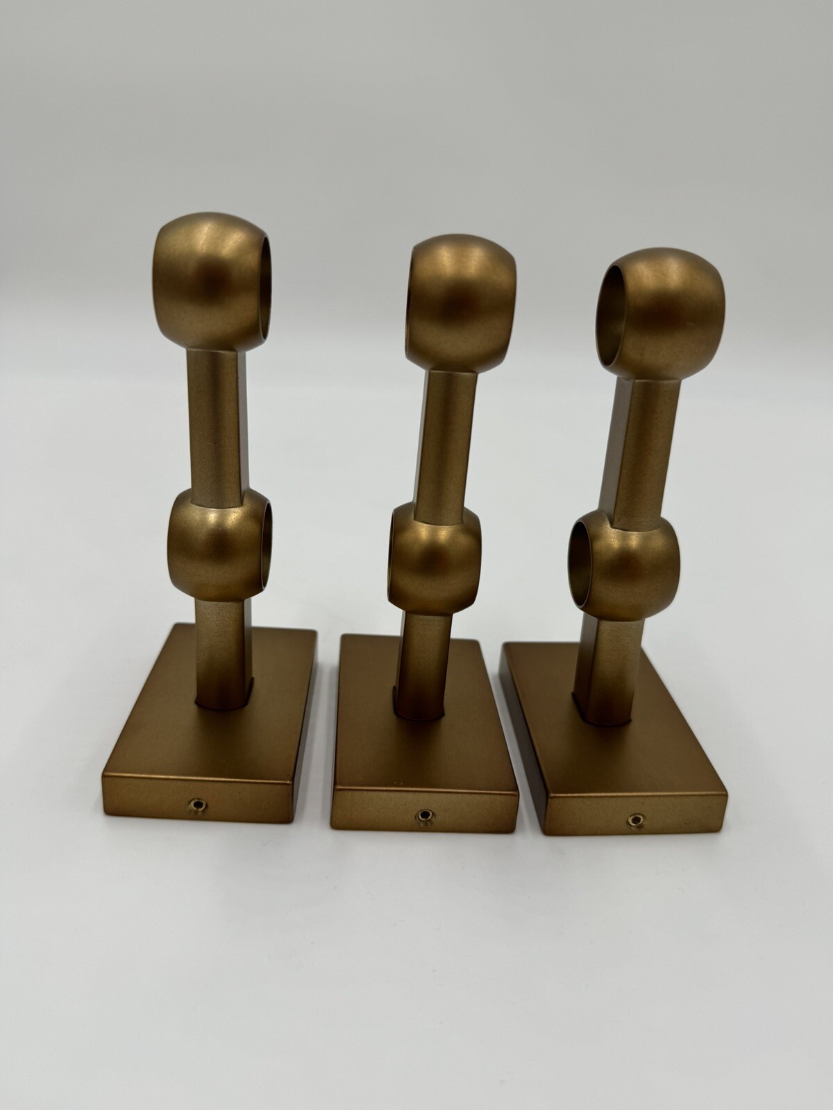 Williams Sonoma Double Curtain Bracket Assembly Hardware Kit Simple Barral Brass
