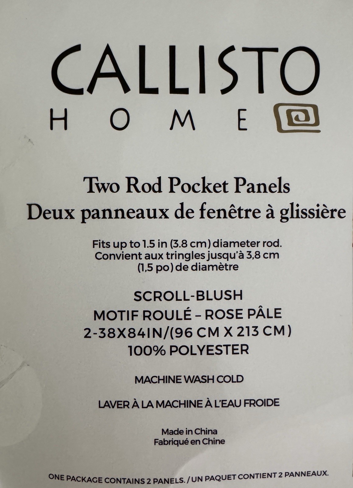 CALLISTO Window Curtains 2 Panels 38 X 84″ Heron Birds Drapers Back Tab Grey