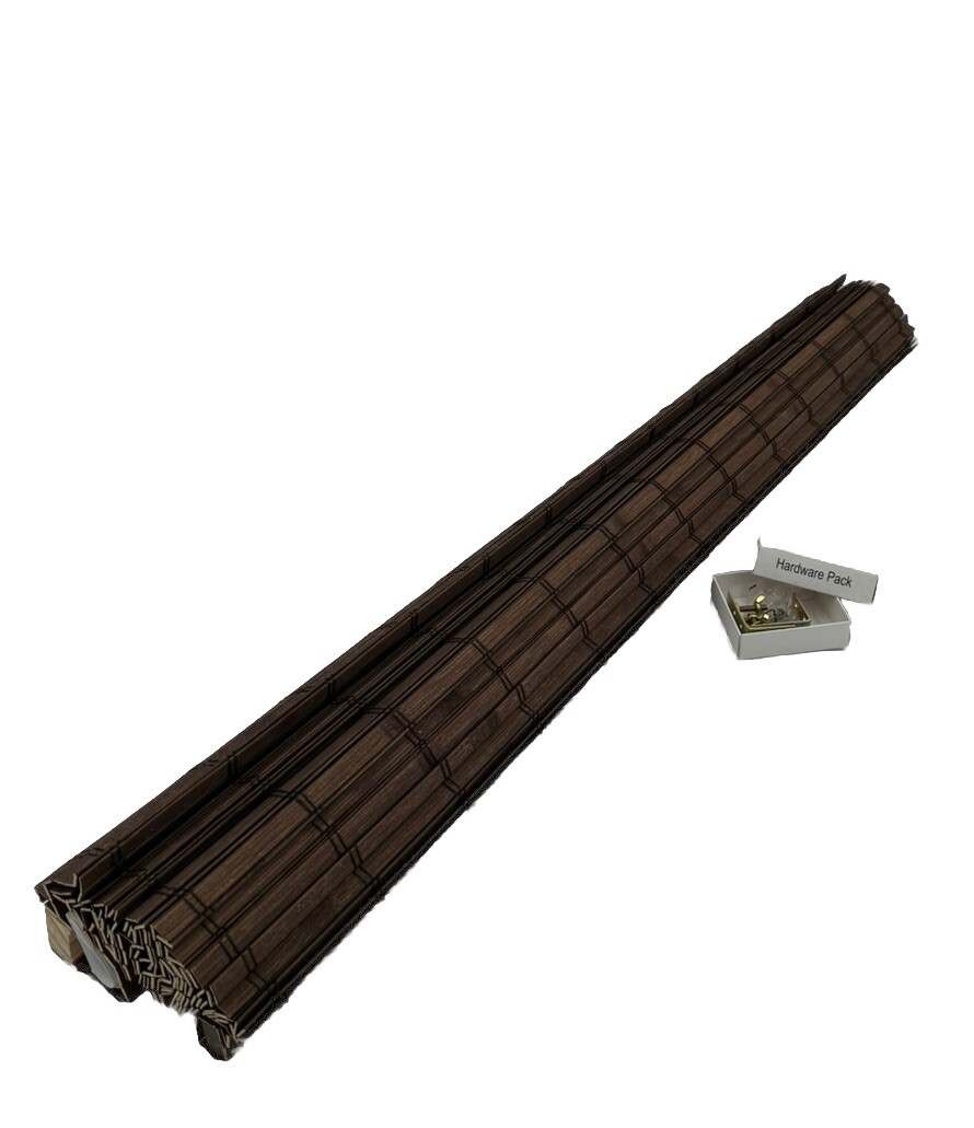 Radiance Brooklyn Cordless Cocoa Brown Bamboo Roman Shade Textured 38 X 64″