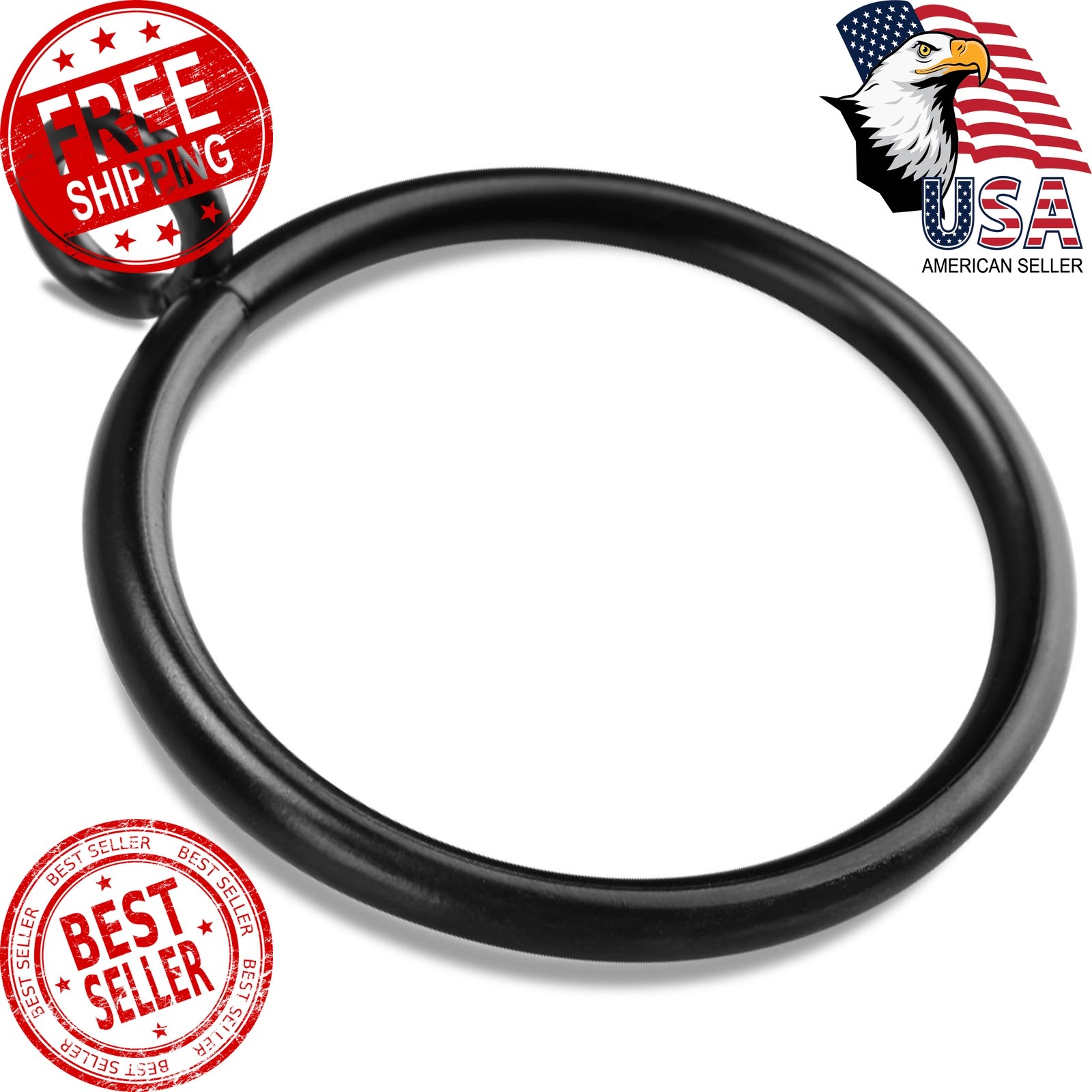 AWTOK Black Curtain Rings 1.25 Inch ID