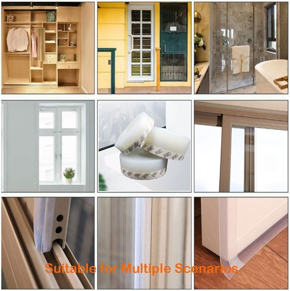 16Ft Window Sealing Strip, Self Adhesive Weather Stripping 35mm Width, Silicone