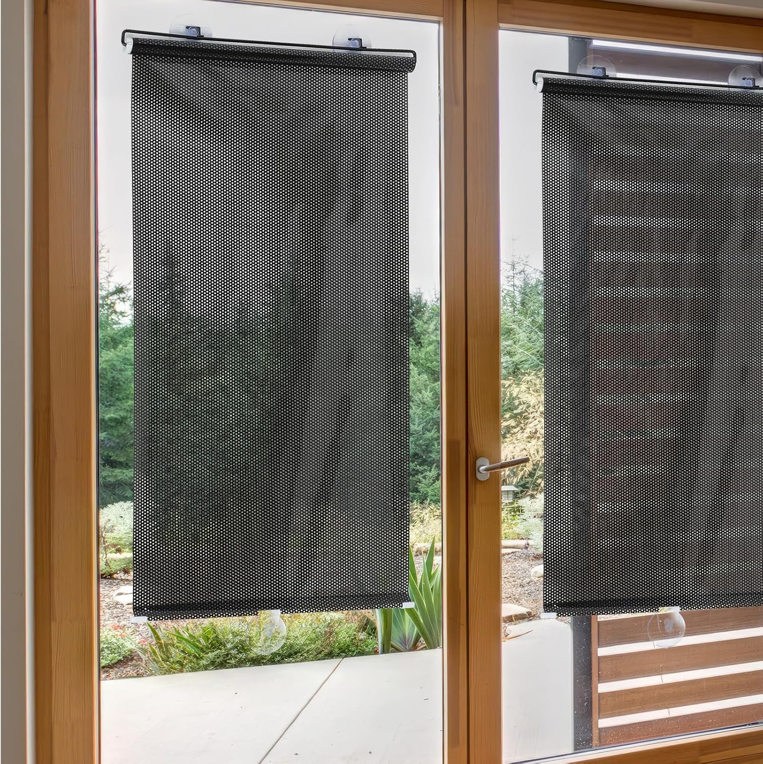 No Drill Light Filtering Blinds, Blackout Blind Curtains with Suction Cups – PVC