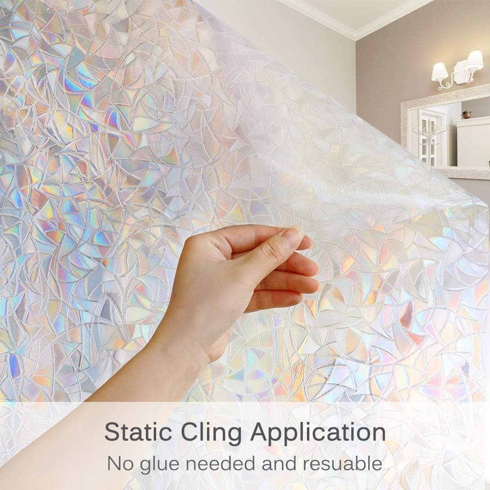 UV Blocking Rainbow Window Film 17.5″ x 78.7″ – Includes Installation Tools