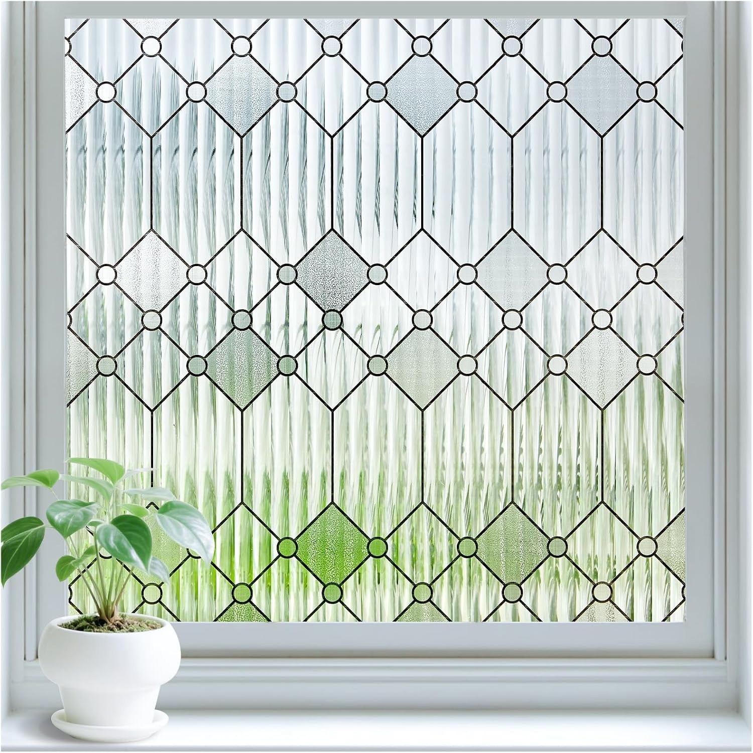 17.5 x 78.7 Inch Frosted Glass Window Film for Bedroom Front Door,Static Cling