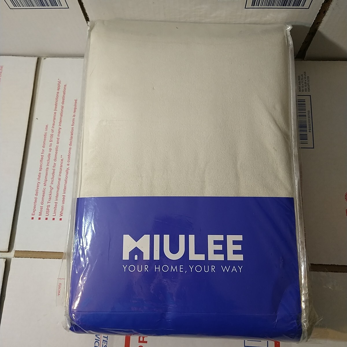 MIULEE 100% Blackout Velvet Curtains 90 Inches Long 2 Panels Ivory White Cream B