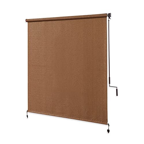 Exterior Roller Shade, Cordless Roller Shade 48″W x 72″H Mocha Roller Shades