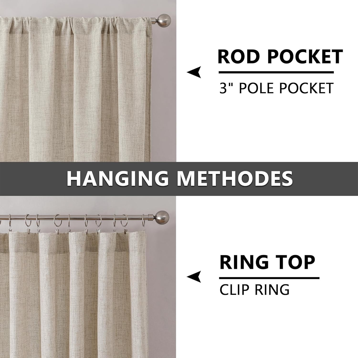 Short Linen Tier Curtains Rod Pocket Semi Sheer Half Kitchen Curtain