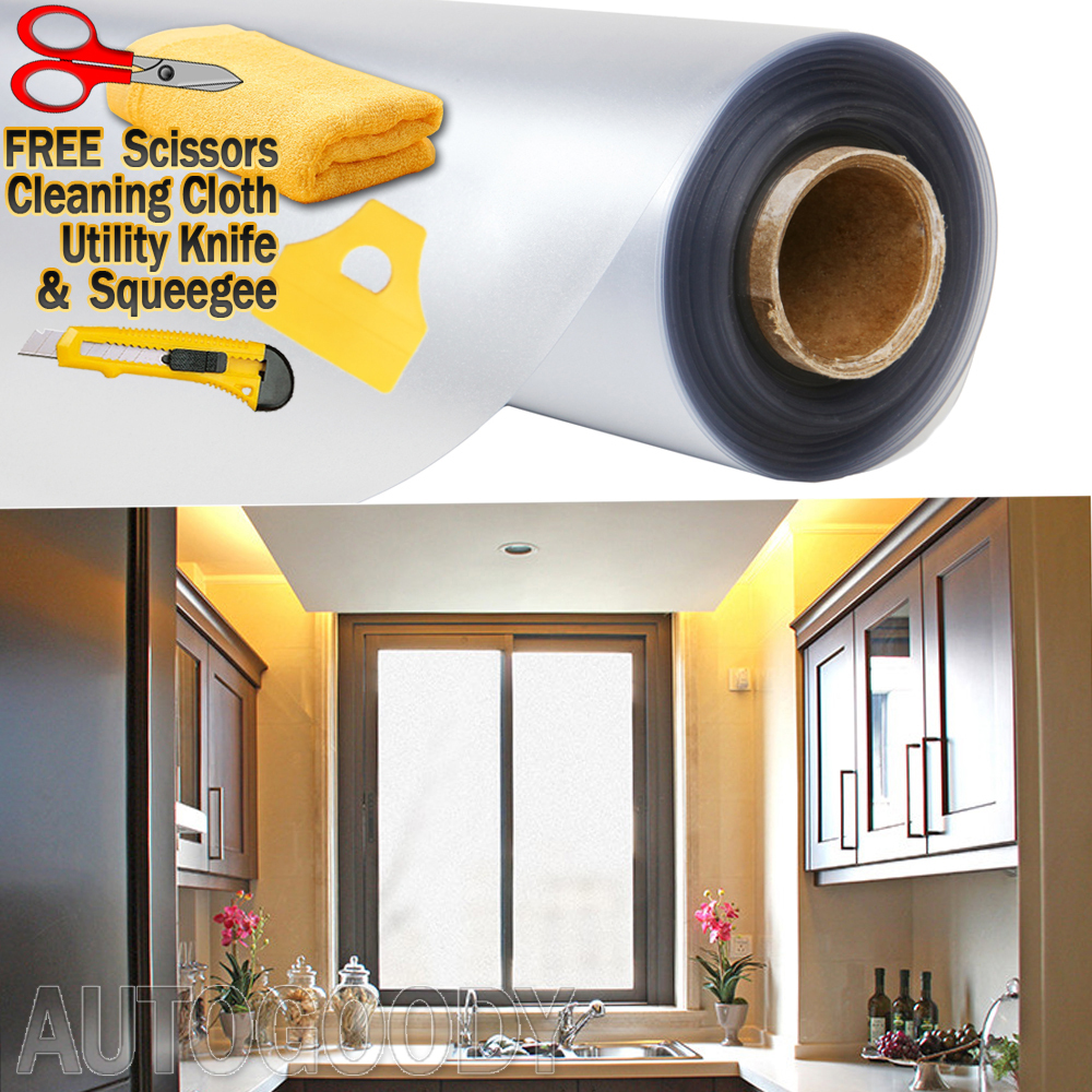 48″x120″ Frosted Glass Film Static Cling Office Bathroom Window Tint 4ft x 10ft
