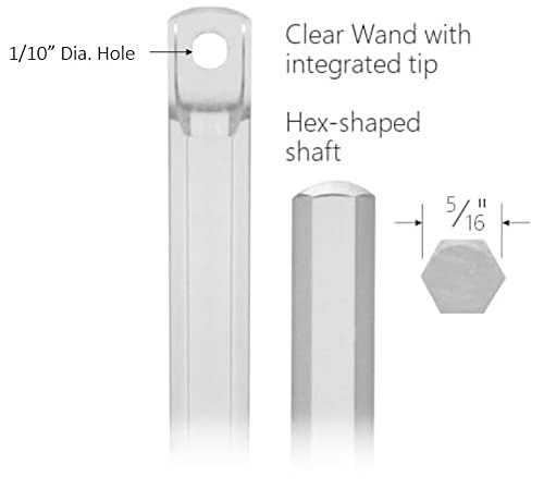 New Blind Wand/Rod – Color White- High Strength (12″ Clear 2 Pack)
