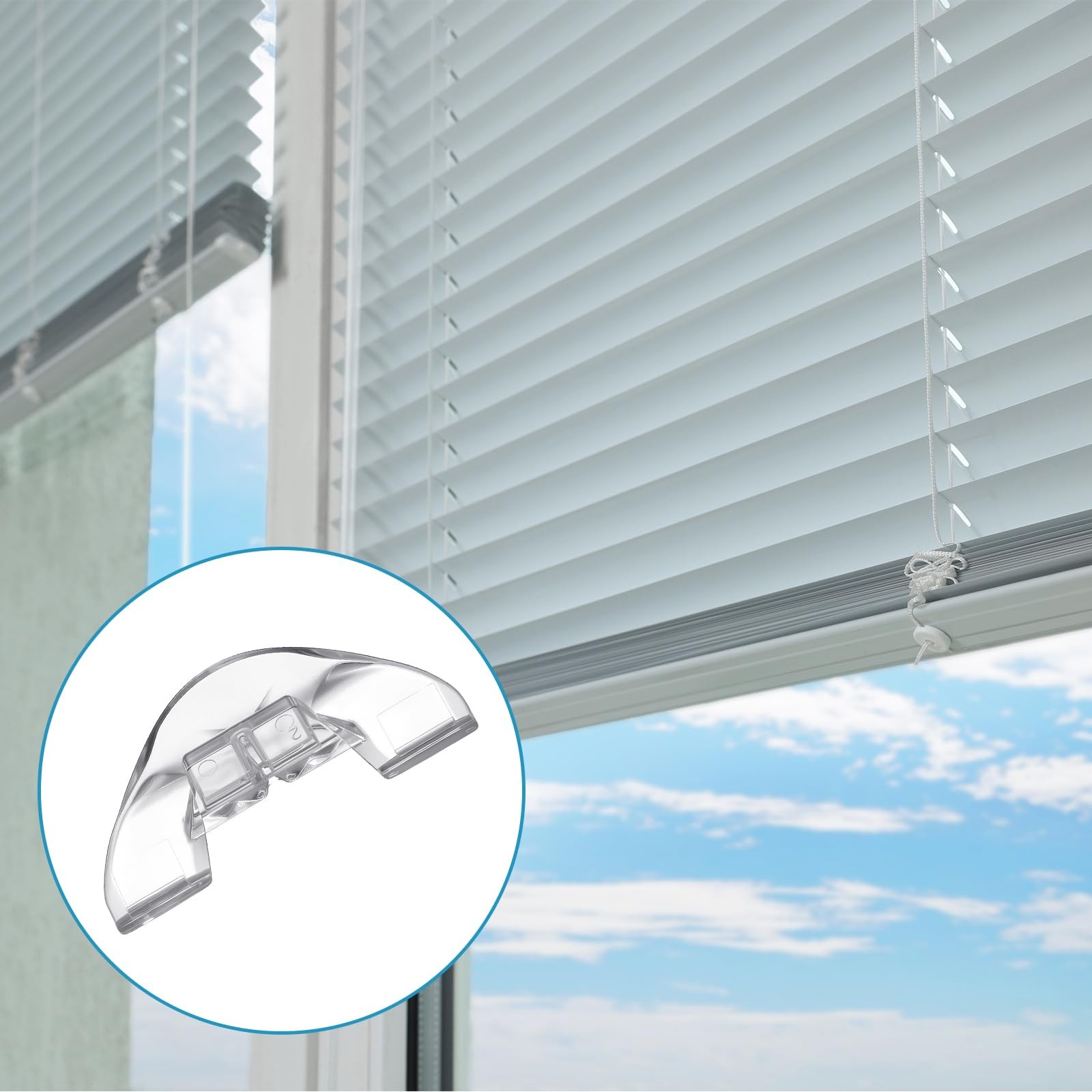 Colingmill 10 Pcs Shade Pulls Cordless 2.05 inches x 0.98 inches, Clear
