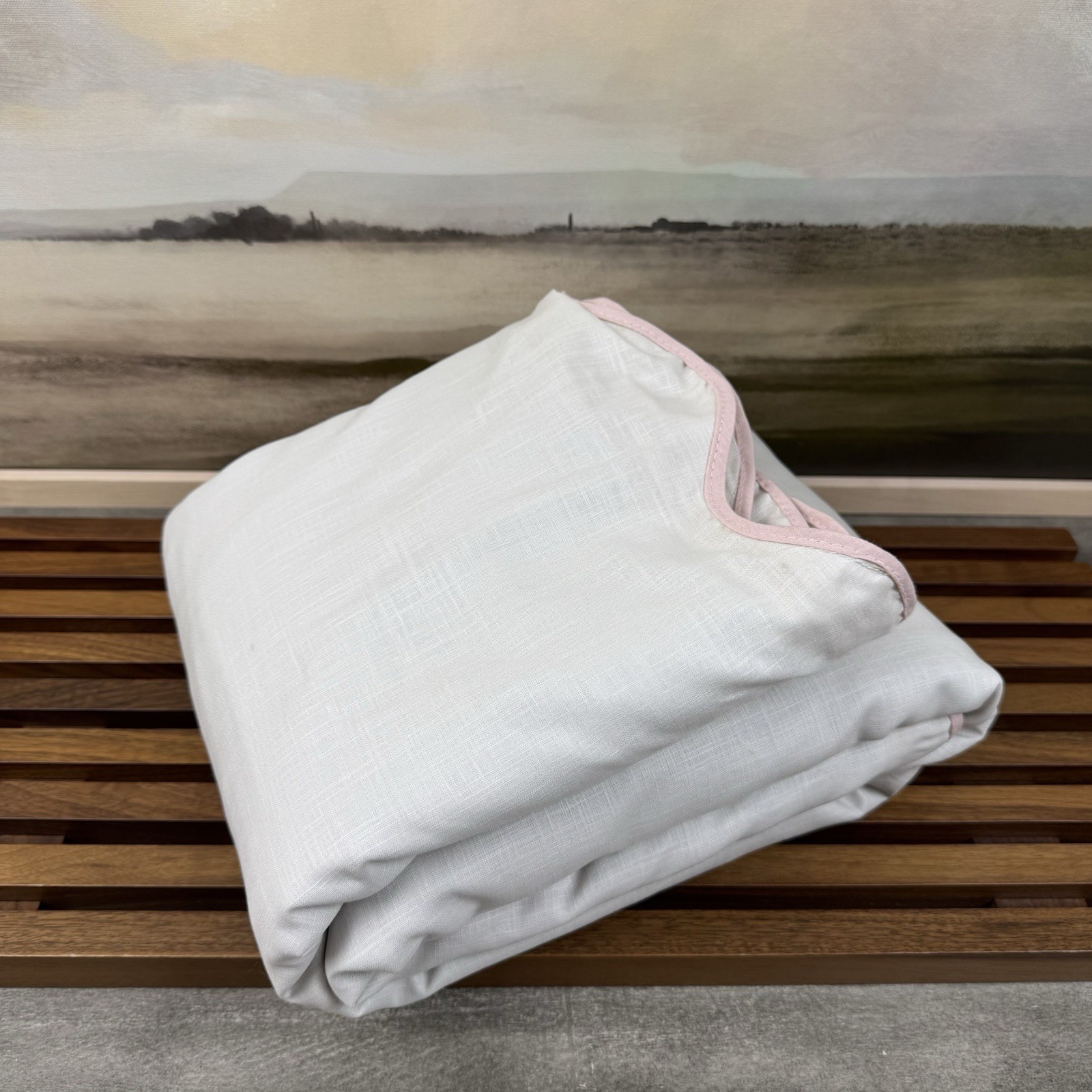 West Elm Kids (1) Ripple Blackout Curtain Drape 48”x96” Alabaster Soft Pink Read