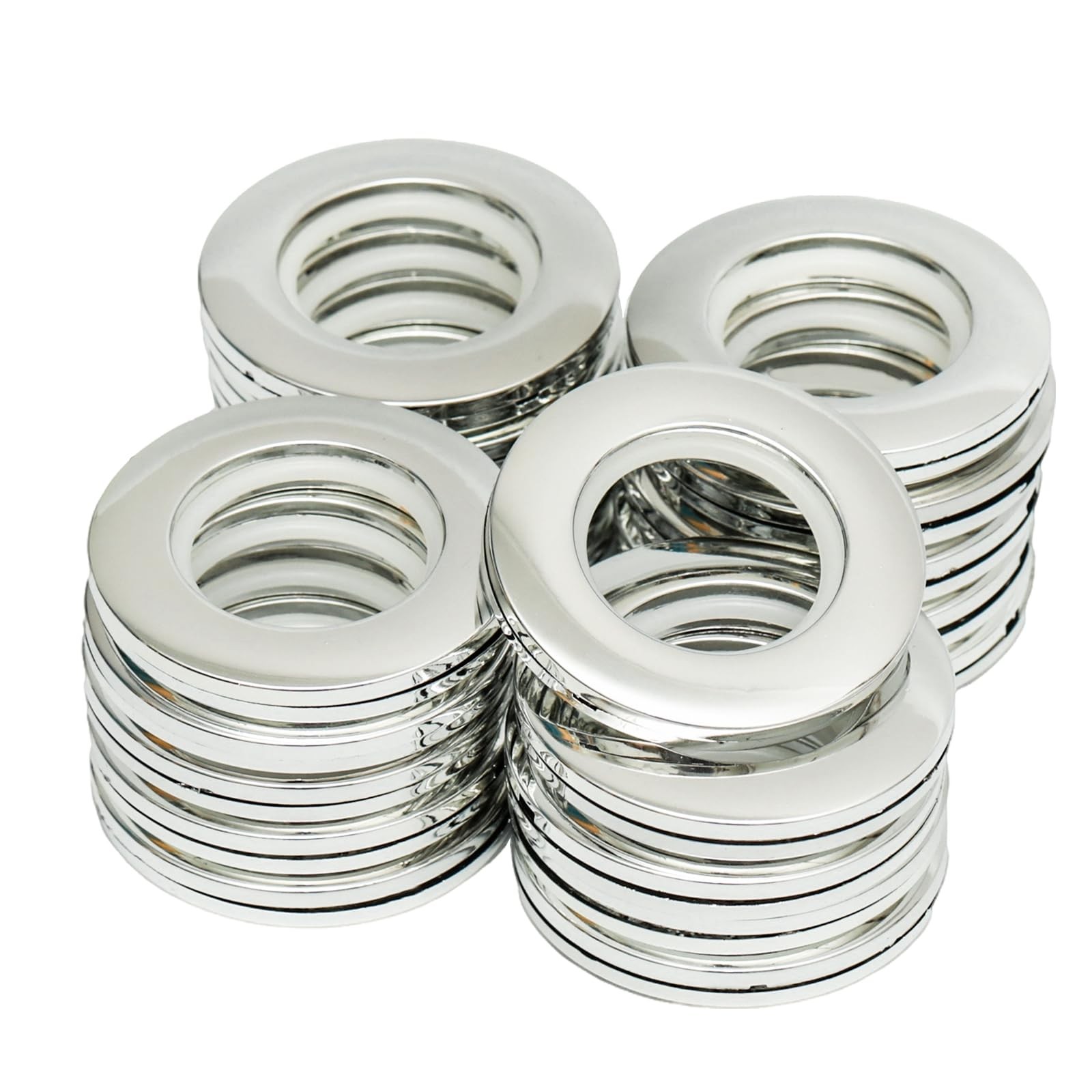 20 PCS Bright Silver Plastic Curtain Grommets 19/16 Inch 40mm Inner Diameter