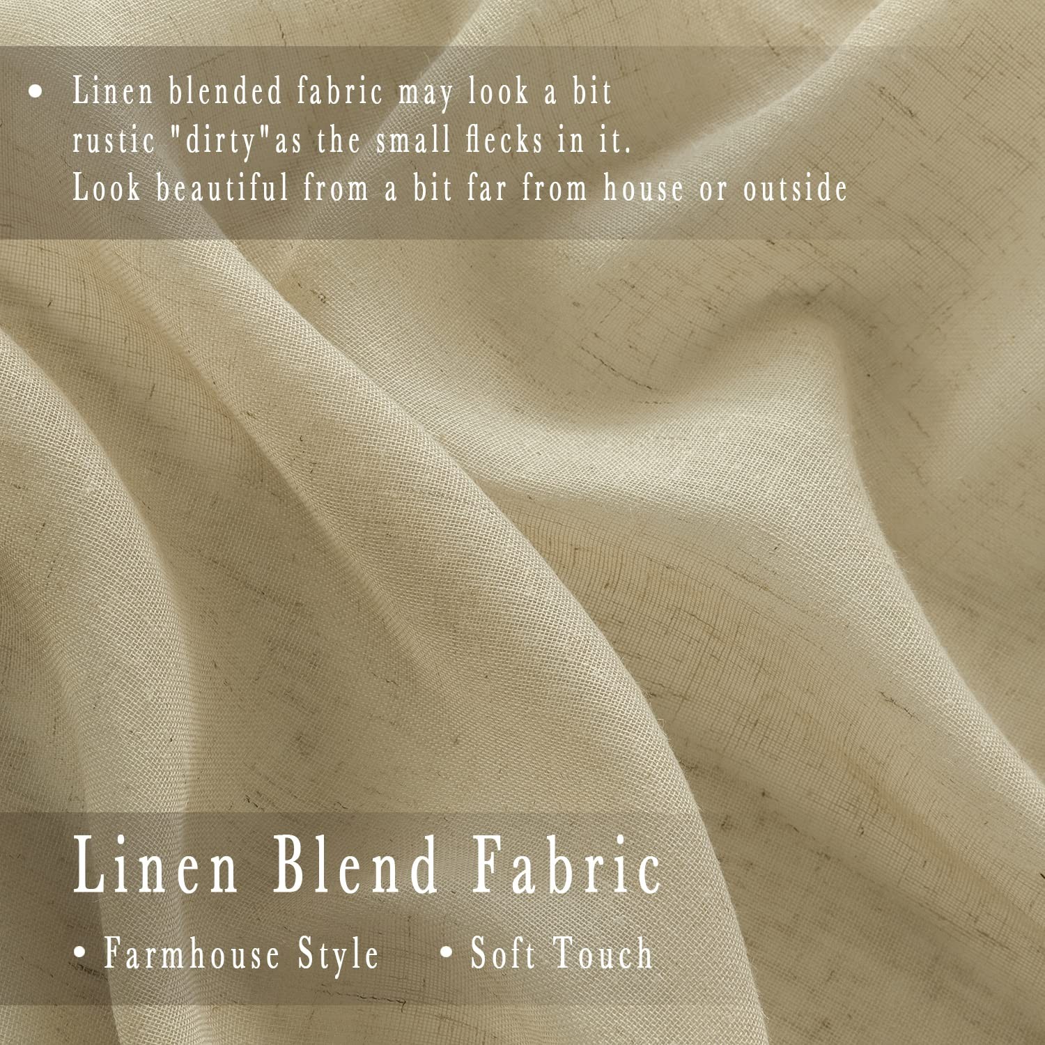 Kitchen Curtains 24 Inch Length Rustic Beige Farmhouse Country Linen Short Ca…