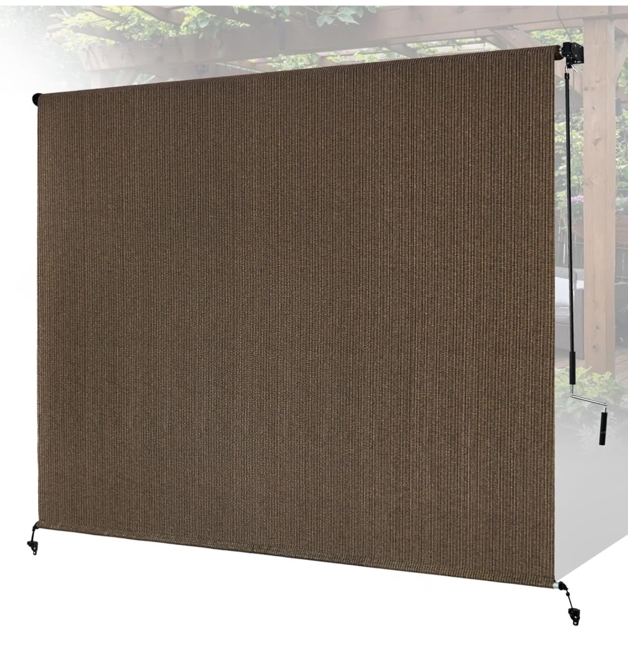 Roller Shade Blind Roll Up Crank For Deck Porch Balcony Patio Light Filter