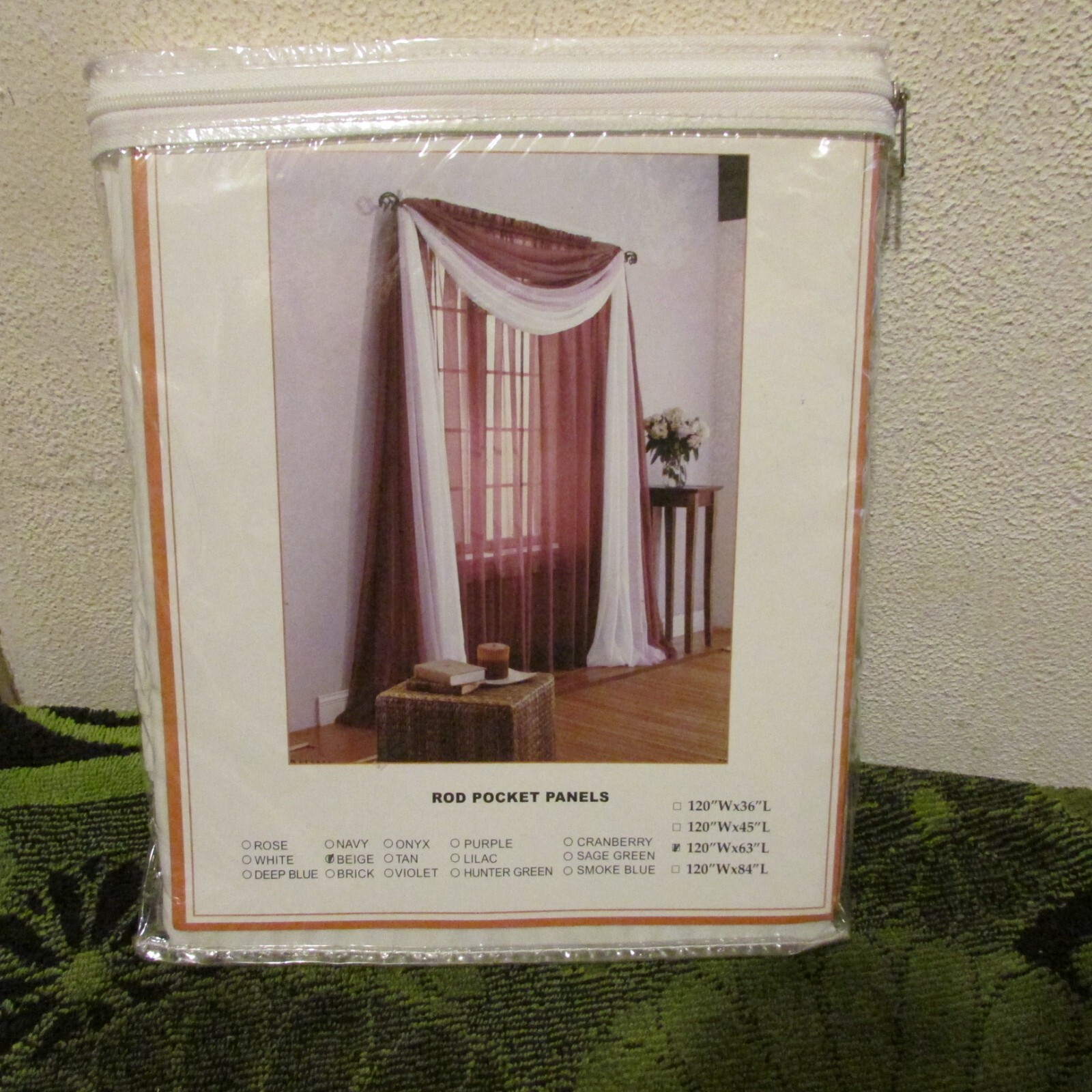 New Brylane Home Window Rod Pocket Panels. 60″ x 63″.