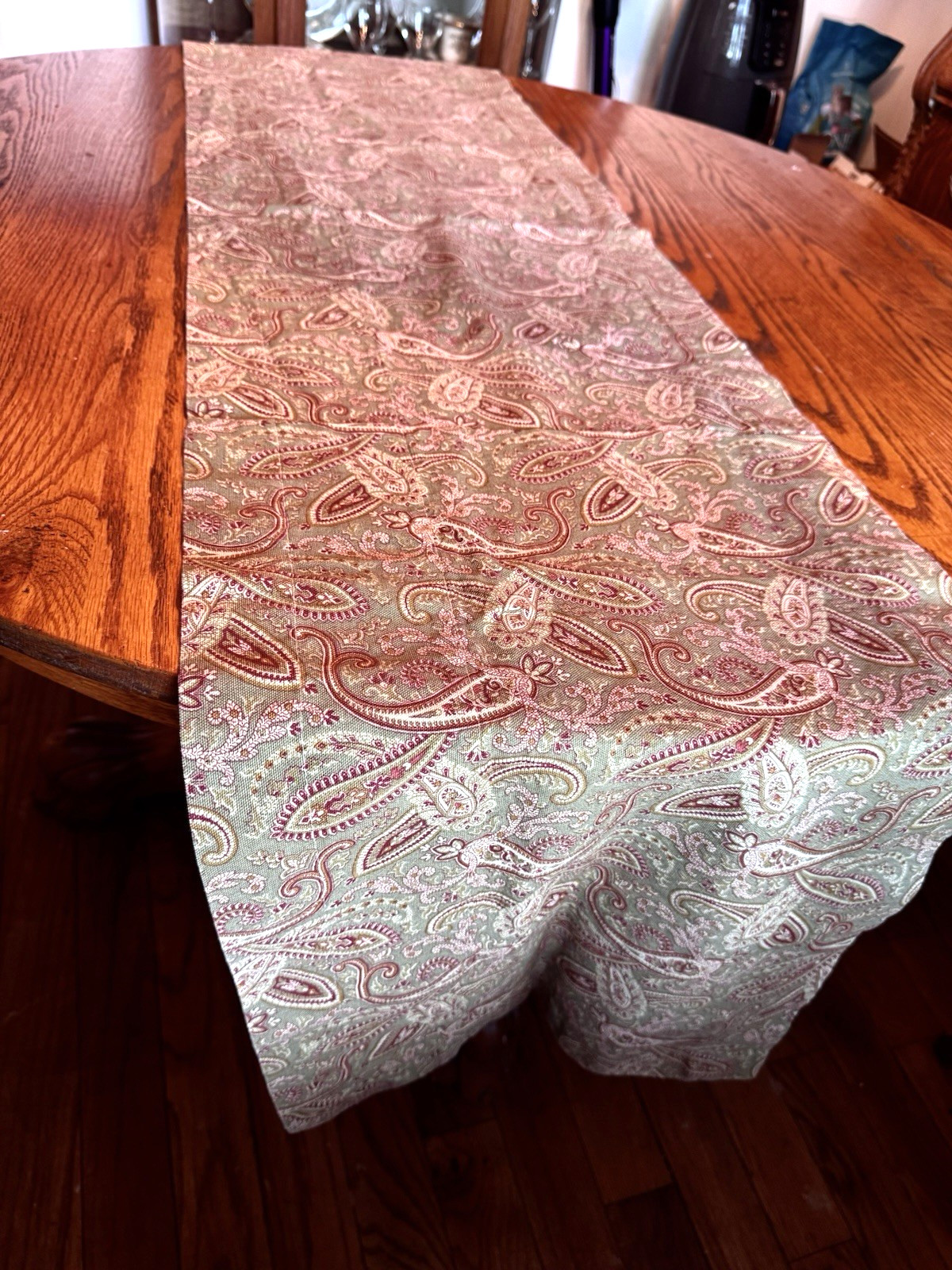 Country Curtains Vermont Country Paisley Valance Heavy Cotton 76×16″ Green FrShp