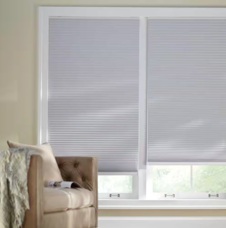 Shadow White Cordless Balckout Cellular Shades – 26 in. W x 64 in. L