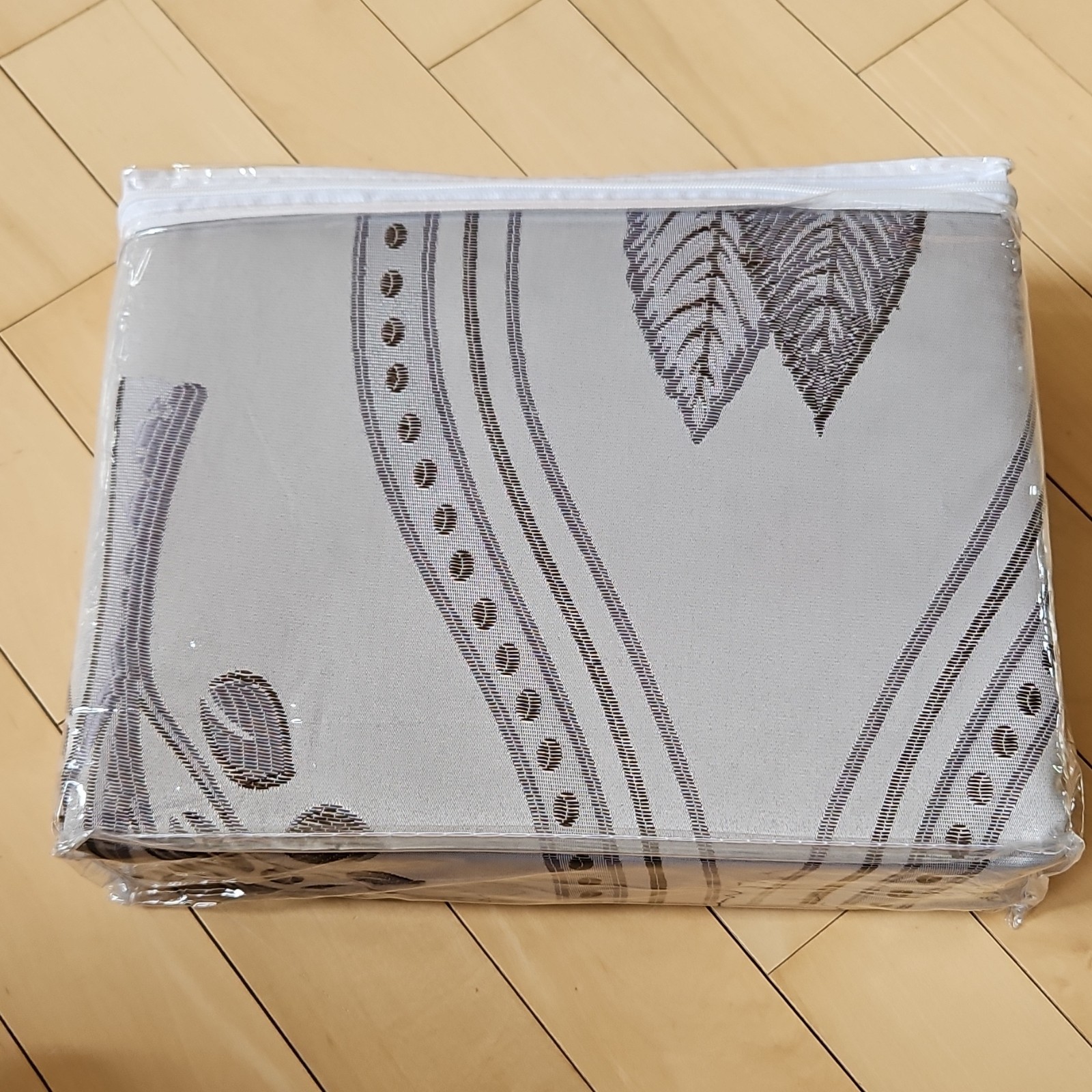 Aurora Gray Polyester Curtain Panels Attached Valance 54×84 in 2 Panels