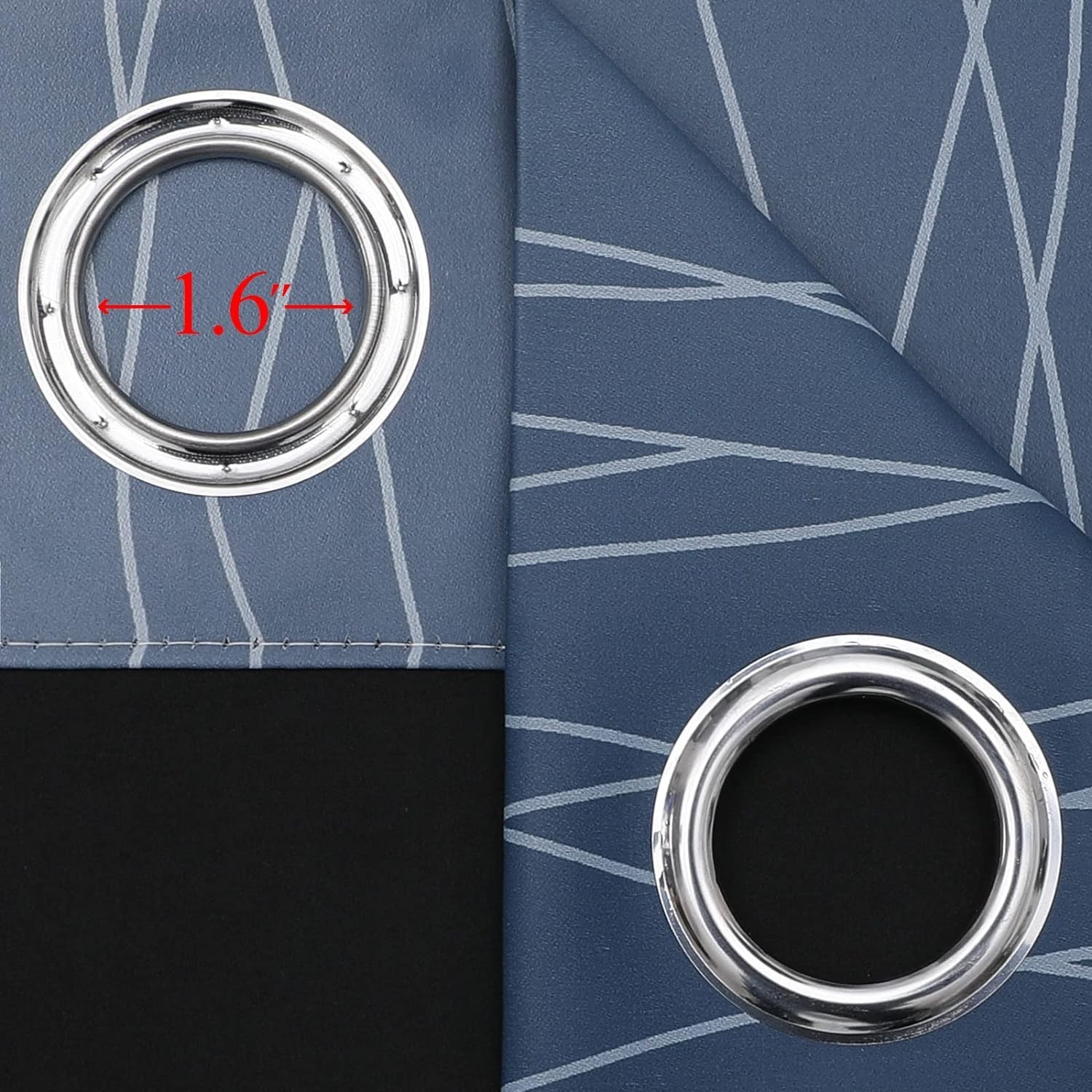 Navy Blue and Greyish White Blackout Curtains for Bedroom 84 Inches Long, Ful…